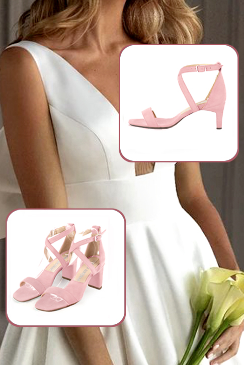 Women's  elegant sandals closed at the back with crossed straps. .  - Top view